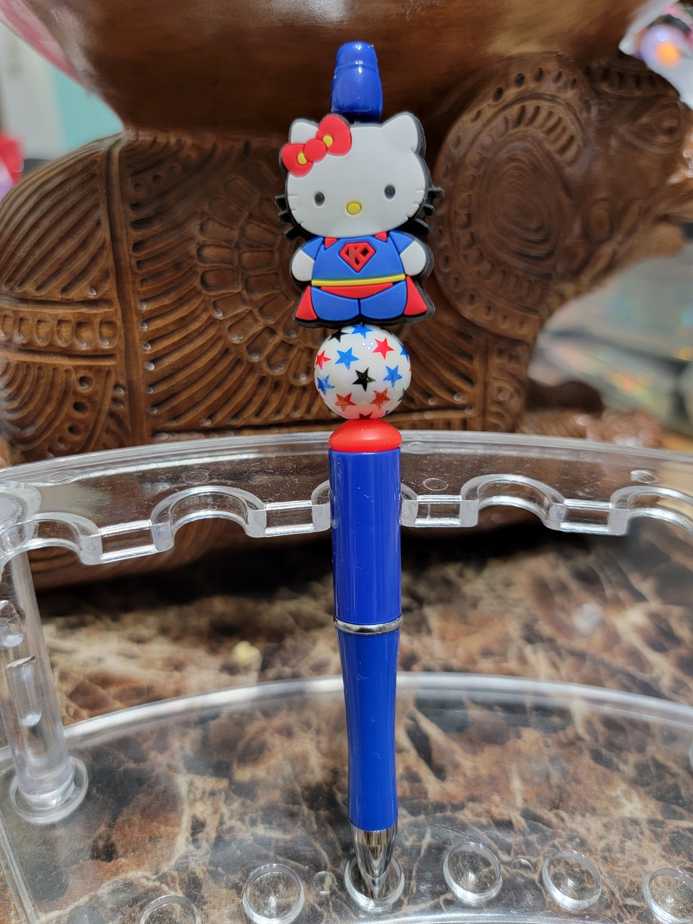 Hello Kitty Superhero Blue Red White Ballpoint Pen